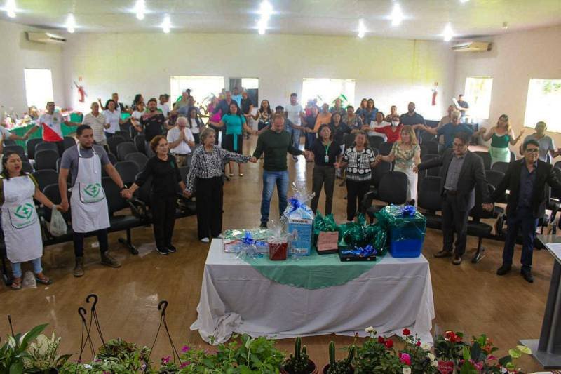 Profissionais da Emater durante a celebração pelo Dia do Trabalhador